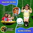 thumbnail image 5 of Sportspower Amelia Wooden Swing Set with 2-Person Saucer Swing, 6' Blow Molded Slide, Swing, Play Fort, Heavy Duty Double A-Frame, Lifetime Warranty on Slide, 5 of 10