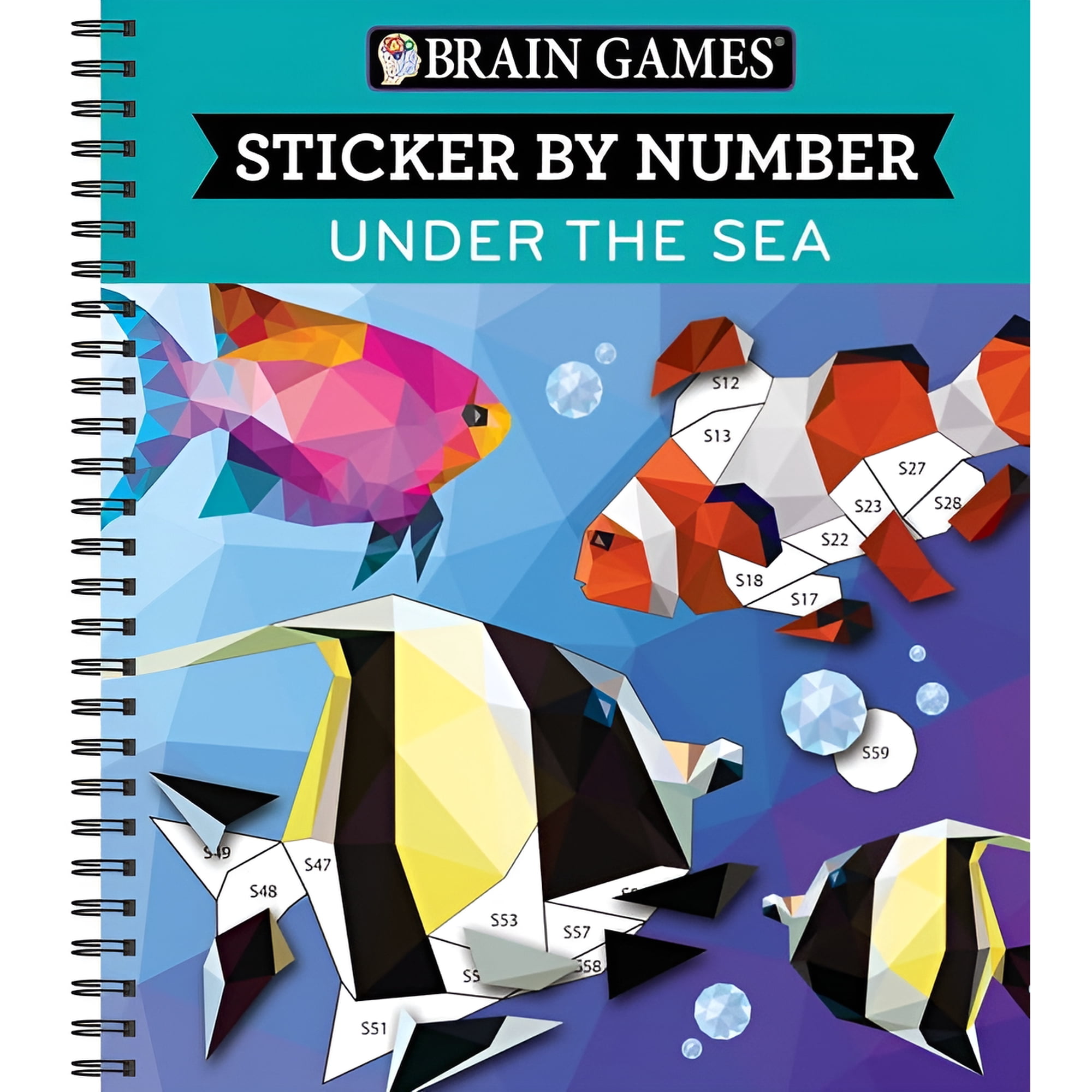 Brain Games - Sticker by Number Brain Games - Sticker by Number: Under the Sea (28 Images to Sticker), (Spiral-Bound)