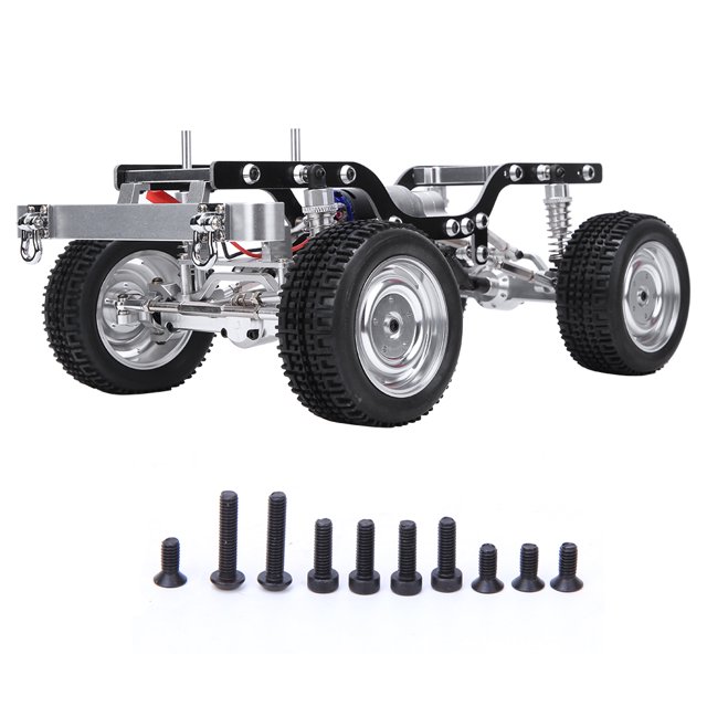 Marco De Coche RC, Marco De Metal De Coche RC De Mecanizado CNC, Accesorio De Actualización RC Camión RC Para 1/12 RC Car RC Model Car RC Crawler Car Cergrey Plata MN-90S