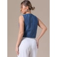 thumbnail image 4 of DARING DIVA Women's V Neck Waistcoat Top Casual Jean Vests M Blue, 4 of 7
