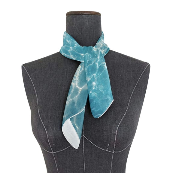 Square Scarf 24x24 Inch Clear Water Sunlight Print Silky Satin Sun Protection Neck Scarf for Women Multi-Purpose Head Wrap Bandana for Hair Bag Decoration