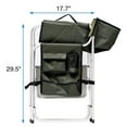 thumbnail image 5 of 2-Piece Padded Folding Outdoor Chair, Aluminum, 400lbs Capacity, Side Table, Storage Pockets, Beach Chair, Camping Chair, Lawn Chair, No Installation, for Picnics, Fishing, Indoor, Green, 5 of 9