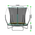 thumbnail image 2 of JERFIT 6FT No-Gap Springless Trampoline with Safety Enclosure Net, Dark Green, Bungee Jumping Mat for Kids Outdoor Play, 2 of 8