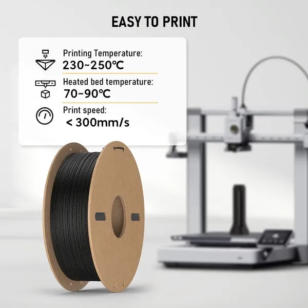 15% Carbon Fiber PETG-CF 3D Printer Filament, High Rigidity Engineering PETG-CF Filament, Matte Wear-Resistant Printing Material for Functional Mechanical Parts, Fits Most 1.75mm FDM Printers