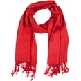 thumbnail image 3 of Sakkas 78" X 28" Rayon from Bamboo Soft Solid Pashmina Feel Shawl / Wrap / Stole - Red - One Size, 3 of 4