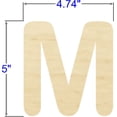 thumbnail image 2 of Pack of 1, 5 Inch x 1/4 Inch M Round Font Wood Letters for Wood Craft Project, Children or Adult Art Work, Home and Holiday Décor and DIY Fun, Made in USA, 2 of 2
