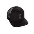 thumbnail image 1 of Structured Trucker Mesh Hat Custom Colors Letter I Initial Baseball Mid Profile (Black Black White Black), 1 of 4