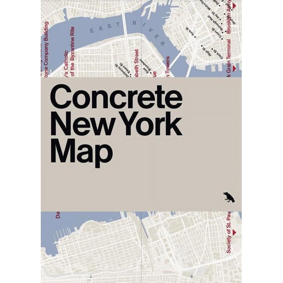 Blue Crow Media Architecture Maps: Concrete New York Map: Guide to Brutalist and Concrete Architecture in New York City (Other)
