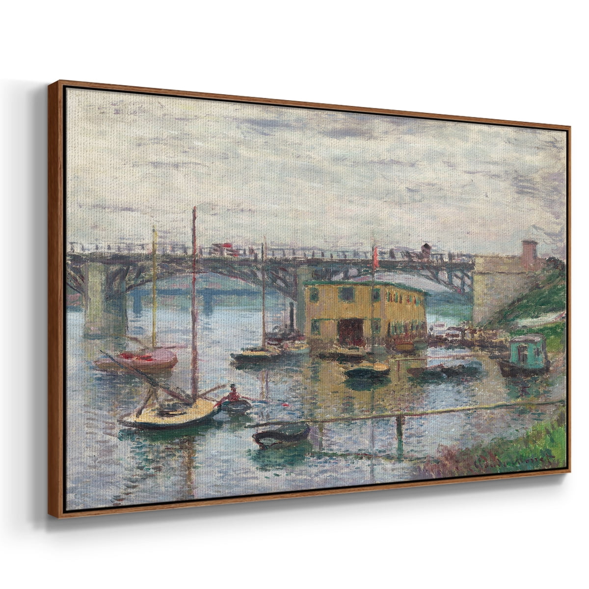 Vintage Landscape-CLV By Wexford Home Framed in Walnut Wood Gallery Wrapped Canvas 25 in. x 37 in.