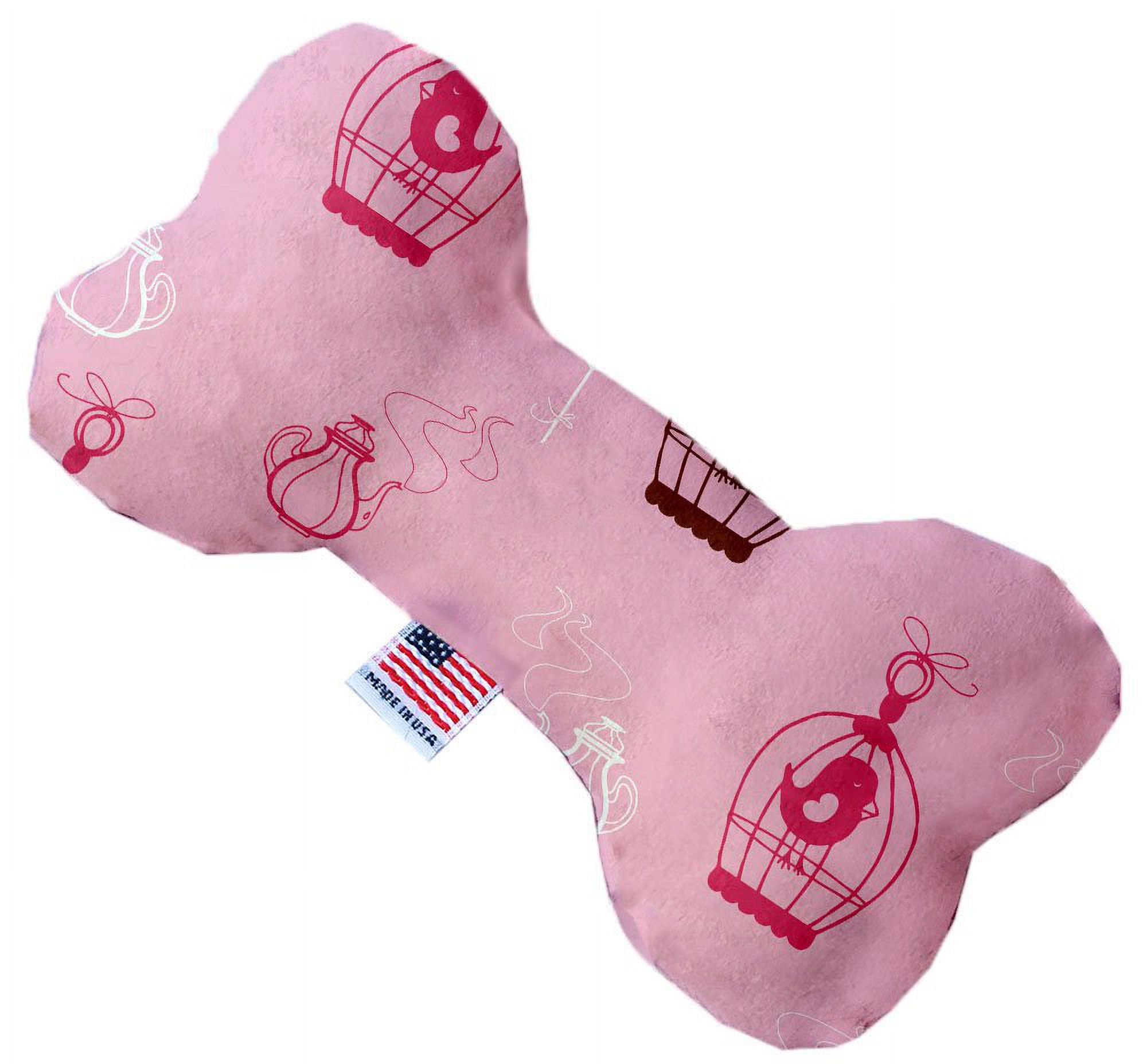 Mirage Pet 1117-SFTYBN10 Pink Whimsy Bird Cages 10 in. Stuffing Free Bone Dog Toy - image 3 of 3