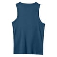thumbnail image 5 of Minjewel Men Solid Color Casual Sleeveless Tank Top,Blue XL, 5 of 6