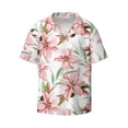 thumbnail image 3 of Goofa Lilies Flowers Printed Men's Casual Short-sleeved Shirt,Lightweight Breathable Button-down,Summer Casual men's top,Versatile Fashion shirt-XX-Large, 3 of 7