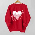 thumbnail image 7 of Valentine's Day Sweatshirt for Women Luminous Neon Heart Graphic Crewneck Long Sleeve Ribbed Cuffs Loose Fit Comfy Pullover Holiday Clothes, 7 of 7