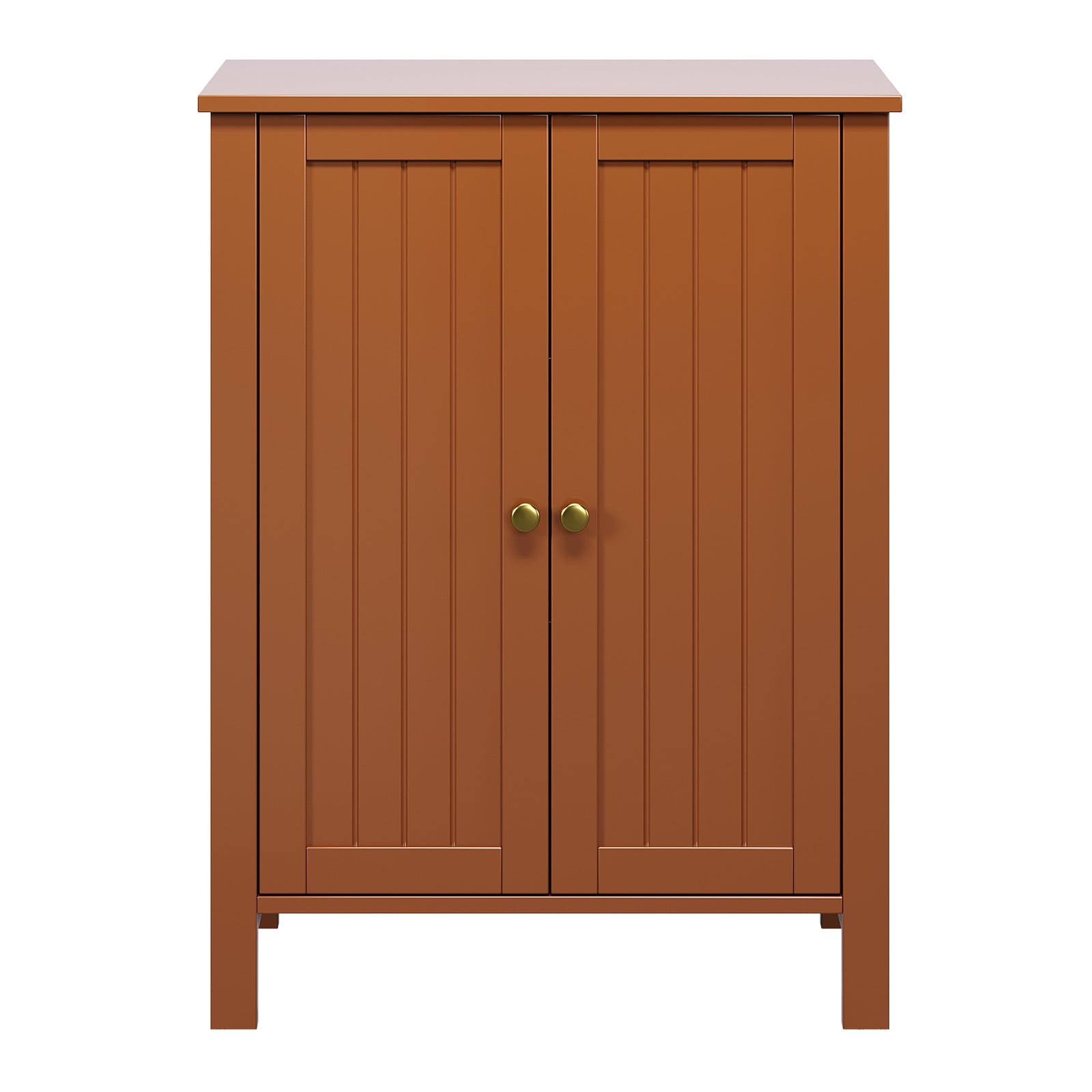 Ktaxon Bathroom Floor Cabinet Storage with 2 Doors and Adjustable Shelves, Brown