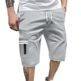 thumbnail image 2 of TKYCMSUAKI Big and Tall Shorts for Men Lightweight Elastic Waisted Drawstring Straight Short Loose Fit Solid Color Cargo Shorts with Multi Pockets, 2 of 8
