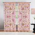 thumbnail image 3 of Retro Jacquard Design Blackout Rod Pocket Curtains for Girls Bedroom, Mandala Geometry Flowers Foldable Long Window Drapes, Thermal Insulation Shading Curtains for Living Room Study-W42xL54in, 3 of 6