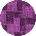 thumbnail image 1 of Ahgly Company Indoor Round Patchwork Purple Transitional Area Rugs, 5' Round, 1 of 4