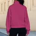 thumbnail image 4 of Stand Collar Fall Clothes Half Zip Women Solid Color Daily Outfit (Coffee XL), 4 of 6