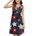 thumbnail image 4 of CCRFTGI 4th of July Dresses for Kids Girls 10-12 Funny Heart Stars A-Line Dress Party V-Neck Independence Day Sleeveless Girls Clothes 2026 Summer Stylish Dress for Girls Navy 9-10 Years, 4 of 5