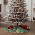 thumbnail image 5 of Salouo Succulents Christmas Tree Skirt 48" Farmhouse Christmas Decorations Snowman Xmas Tree Skirt Tree Mat for Holiday Party Decor, 5 of 8
