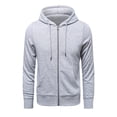 thumbnail image 1 of MIASHUI Men's Multi-Color Casual Zip Up Hoodie Loose Fit Solid Color Pullover Sweatshirt Lightweight Jacket with Pockets Grey,C, 1 of 4