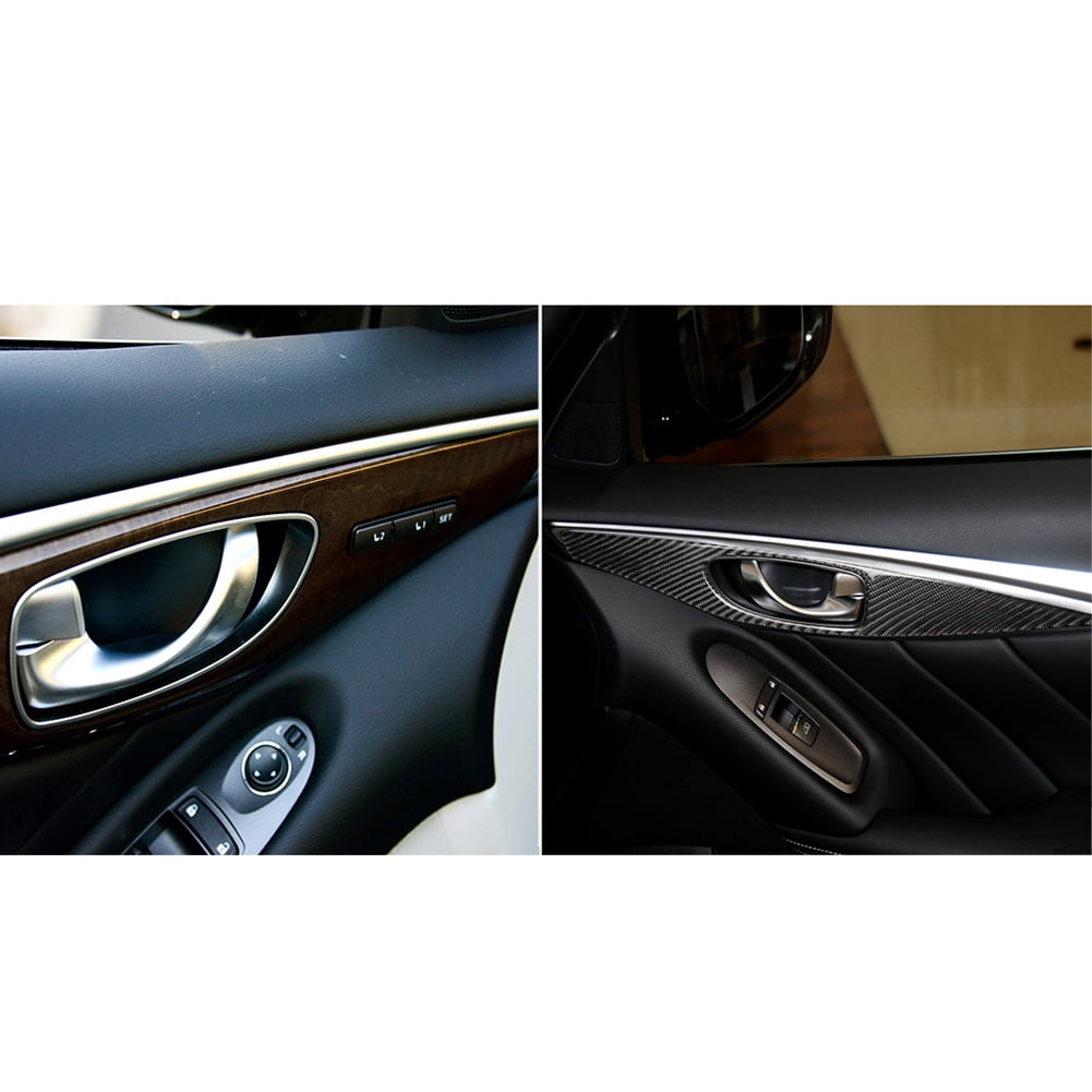 Carbon Fiber Car Rear Trunk Door Frame Bumper Decor Strips For Infiniti Q50 Q50L 