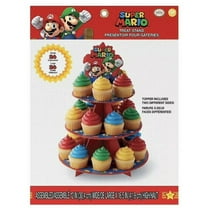 Wilton 2” x 16.5” Cardboard Super Mario 3-Tier Birthday Cake Stand, Assorted (24 Count)