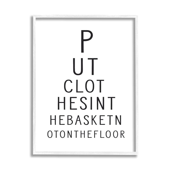 Stupell Industries Minimal Laundry Humor Typography Painting White Framed Art Print Wall Art, 11 x 14