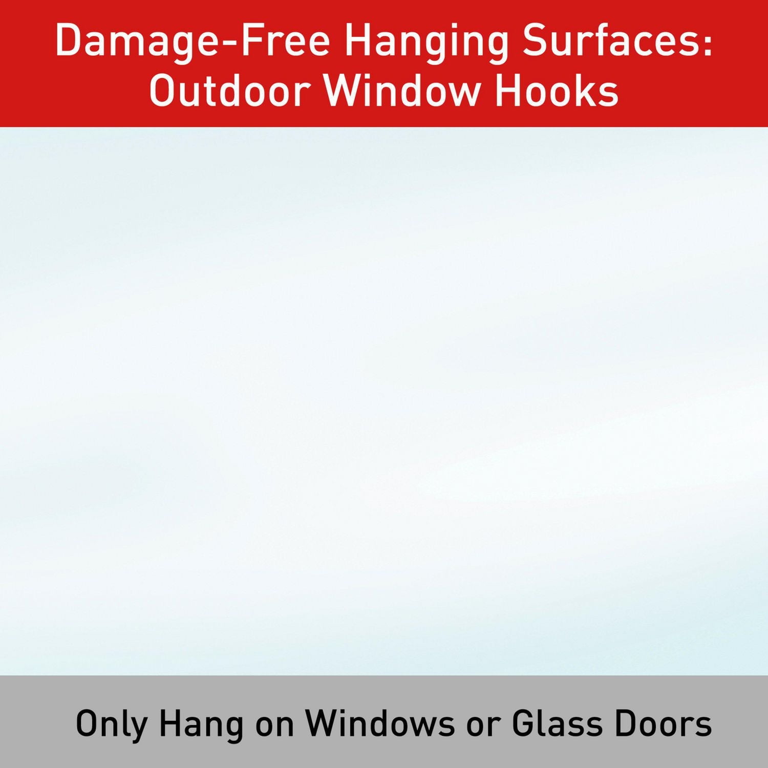 Command™ Outdoor Window Hook 17091CLRAWVPEF, Clear, Medium