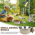 thumbnail image 5 of SUSWIM Crate Dog Bowl, Removable Stainless Steel Hanging Pet Kennel Cage Bowl Food & Water Feeder Coop Cup for Puppy, Cat, Rabbit,Guinea Pigs 2pcs (gray，Small), 5 of 7