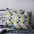 thumbnail image 3 of Yellow Blue Morocco Pattern Throw Pillow Covers, Soft Pillowcases with Invisible Zipper, Modern Moroccan Geometric Decorative Square Pillow Cushion Covers for Living Room Couch Sofa Bed 20x20 Inches, 3 of 8