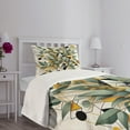 thumbnail image 2 of Ambesonne Eucalyptus Leaves Quilted Bedspread Set 2 Pcs, Blossomy Leaf Art, Twin Size, Green Black Mustard, 2 of 4