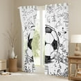 thumbnail image 3 of Manfei Cartoon Football Print Curtains Pack of 2 (42x84 Each) for Boy, White Black Graffiti Curtains Blackout, Soccer Sport Player Bedroom Curtains, Curtains and Drapes Bedroom Decor, 3 of 6