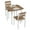 White Tube + Wood Grain Color + Wooden Cushion, variant on Accreate 2-Person Retro Black Square Dining Set, 3-Piece Compact Kitchen Table & Upholstered Chairs, Perfect for Small Spaces, Kitchens & Dining Nooks