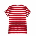 thumbnail image 3 of Wowcloth Womens V-Neck Striped Top, Fashion Casual Loose Fit Short Sleeve Blouse for Daily Wear, 3 of 4