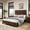 53.94”Walnut, variant on Mirightone Farmhouse Queen Bed Frame with Tall Headboard and Storage Bench, Rustic Solid Wood Platform Bed Queen Size with 64" Storage Chest and 2 Large Drawers, White