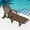 Brown, variant on Wood Look HDPE Outdoor Chaise Lounge Chair, Rolling Pool Lounger, Brown