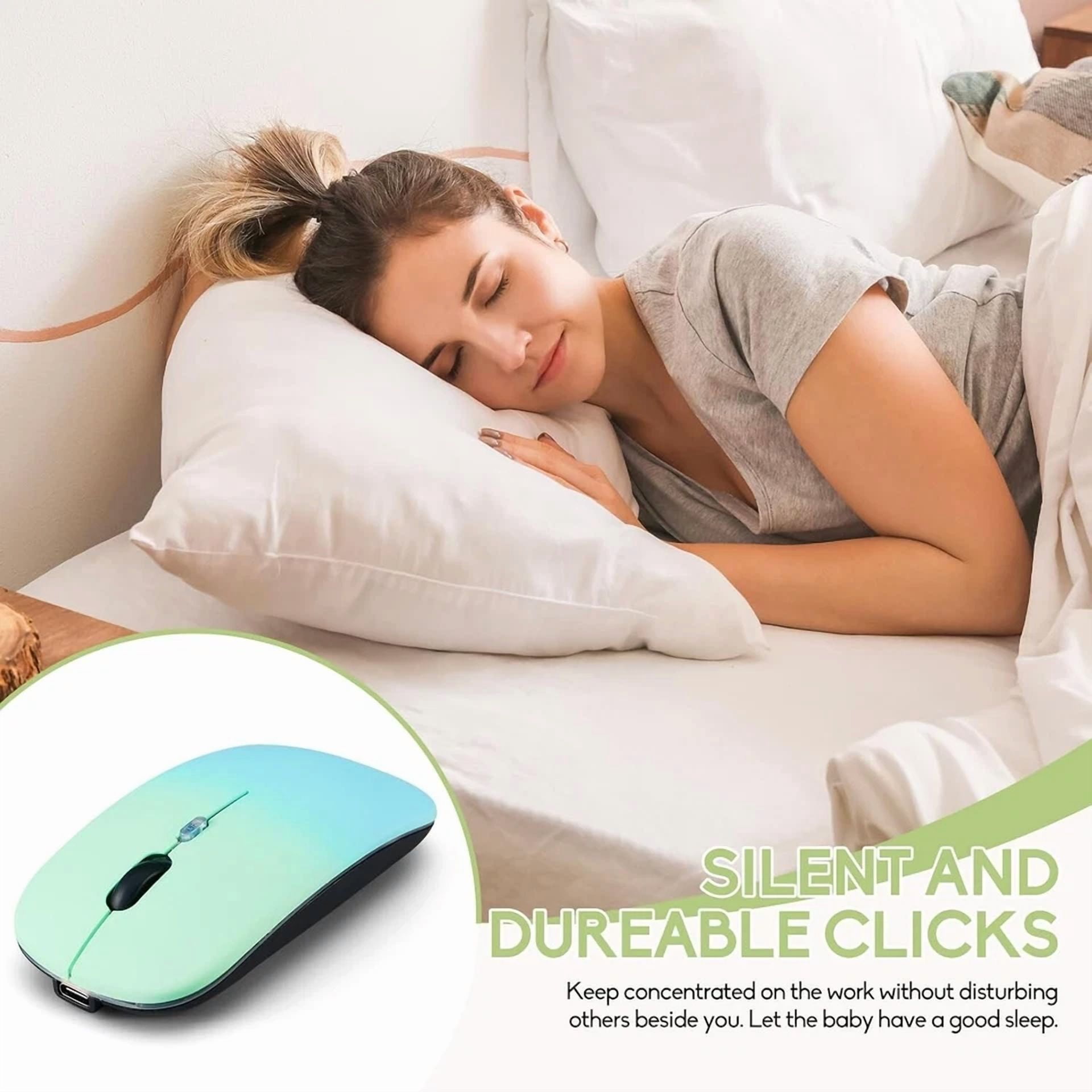 Wireless Bluetooth Mouse (Bt5.2 + Usb) – Silent Slim Rechargeable Dual Mode