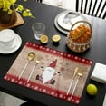 thumbnail image 4 of Christmas Gnome Placemats Set of 6 for Dining Table, Merry Christmas Gnome Snowflake Wood Grain Red Plaid Durable Washable Non-Slip Heat Insulation Place Mats for Christmas Parties BBQ Winter Holidays, 4 of 6