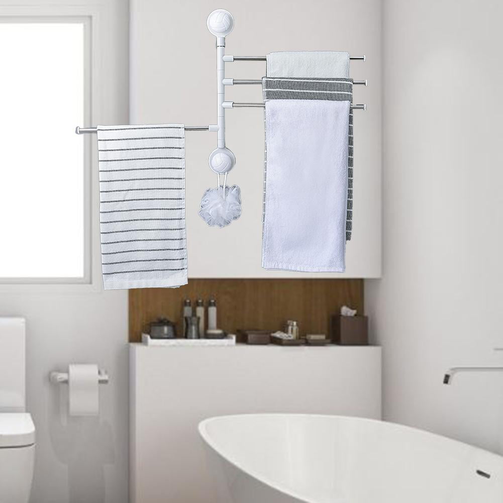 Towel Rack Bathroom Towel Rack Bathroom Space Aluminum Perforated Rod -60cm Towel Rack Size: 30cm no Aluminum Strip 
