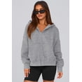 thumbnail image 2 of Sudadera con Cierre PRETTYGARDEN para Mujer Gris XL, 2 of 6