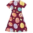 thumbnail image 6 of Fjofpr Girls Clothes under $10 Toddler Kids Girls Print Short Sleeve Stretchy Dress A Line Dress（4-14Years）, 6 of 6