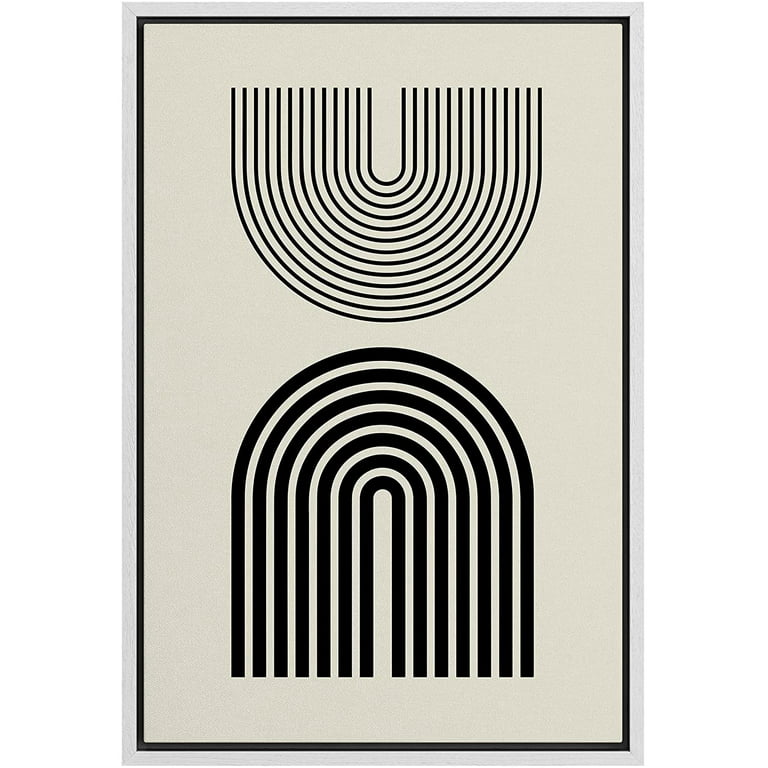 Mid Century Modern Abstract Spiral Art - Black and White Art Print
