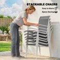 thumbnail image 4 of Outsunny 7 Piece Garden Dining Set with 6 Stackable Chairs, Grey, 4 of 10