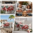 thumbnail image 5 of Valentine Red Love Heart Outdoor Waterproof Pillow Covers, Eucalyptus Leaves Rose Vintage Decorative Square Throw Pillowcase Sofa Cushion Sham for Patio/Couch/Chair, 20"x20" 2 Pack, 5 of 8