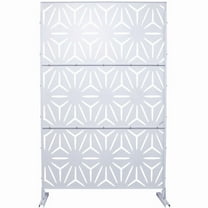 Outdoor & Indoor Privacy Screen Metal Privacy Screen 76" H×48" W, Freestanding Decorative Privacy Screen for Deck Balcony Patio, Privacy Fence Panels for Outside Lawn Garden