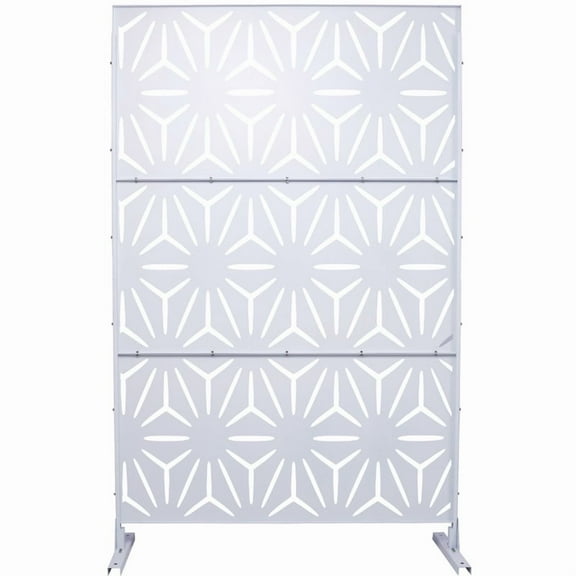 Outdoor & Indoor Privacy Screen Metal Privacy Screen 76" H×48" W, Freestanding Decorative Privacy Screen for Deck Balcony Patio, Privacy Fence Panels for Outside Lawn Garden