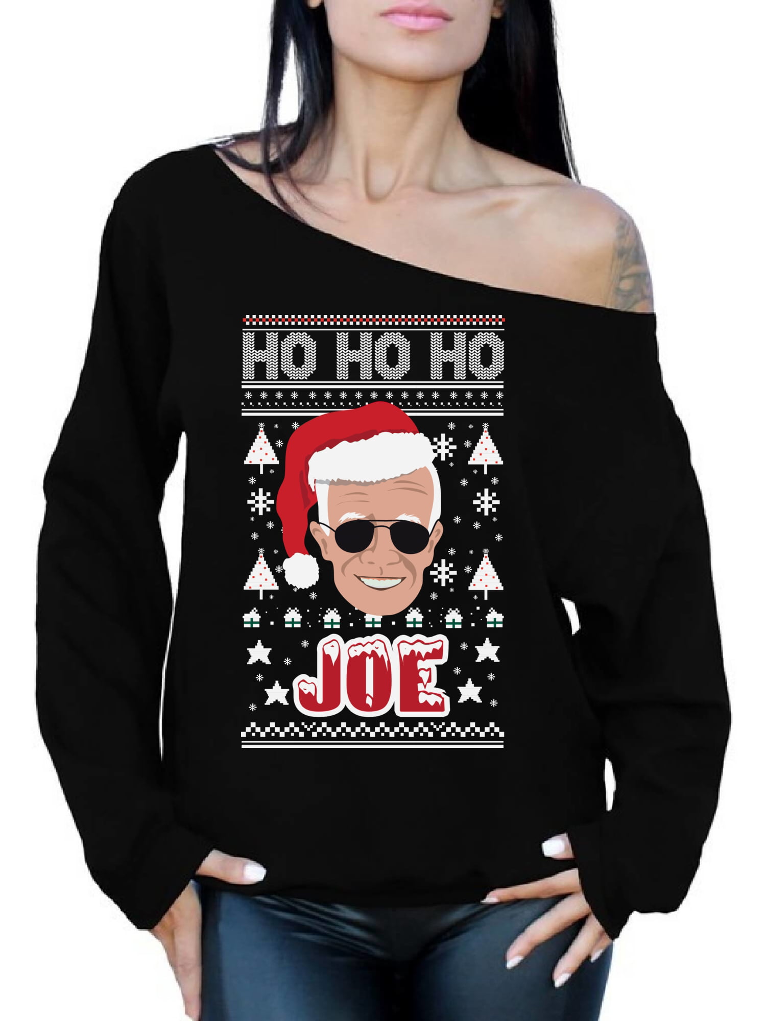 HO HO HO YALL Dear UGLY CHRISTMAS Sweater Santa Men Women Sweatshirt Black 
