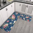 thumbnail image 2 of Pioneer Flower Floral Print Pattern Kitchen Rugs Sets Of 2,Anti Fatigue Kitchen Mat Rugs Non Slip Washable,Decorative Kitchen Floor Mats for Kitchen,Sink,Laundry,17"x30"+17"x47", 2 of 7