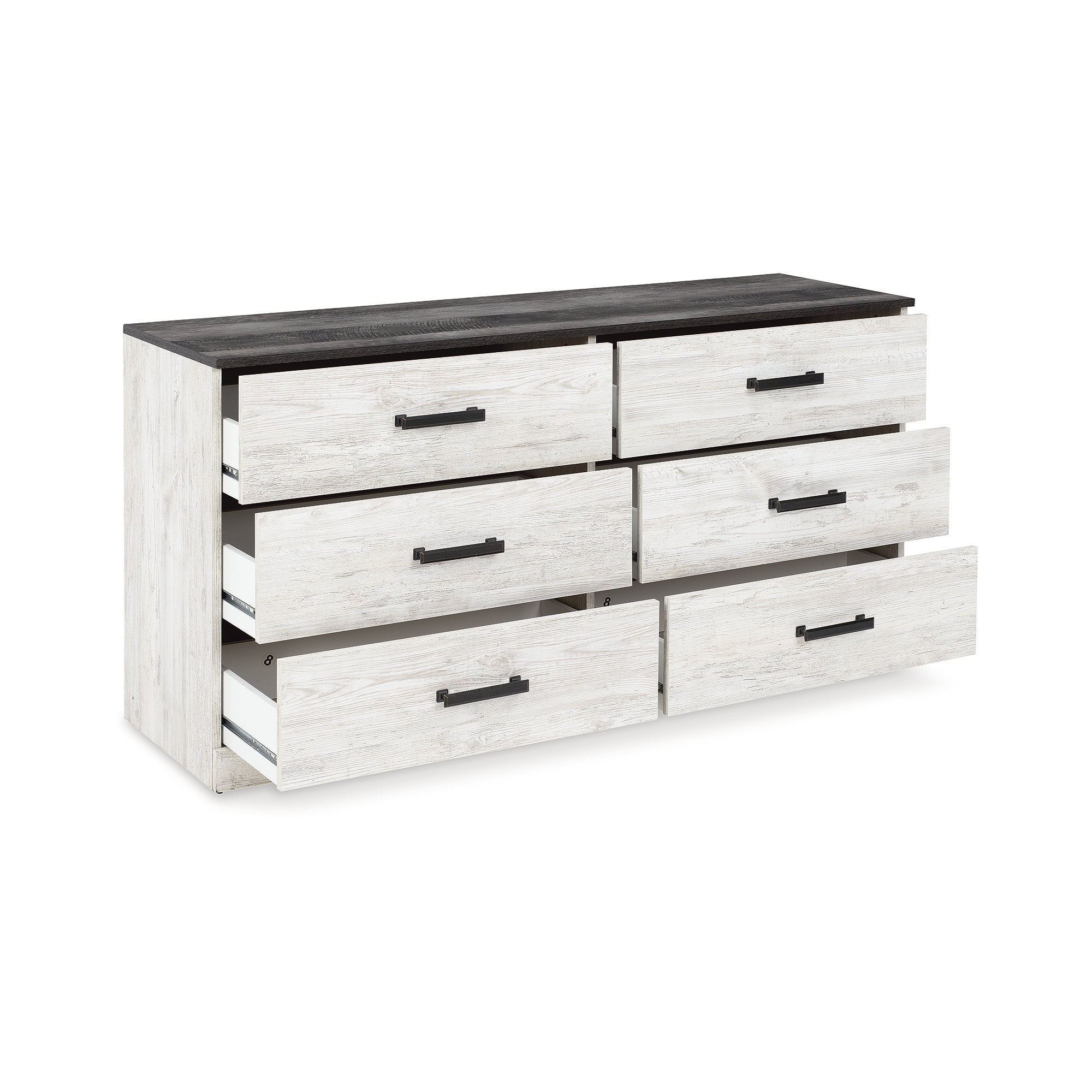 Ashley Shawburn Farmhouse 1-Drawer Nightstand - White & Gray Two-Tone Bedside Table With Storage Cubby